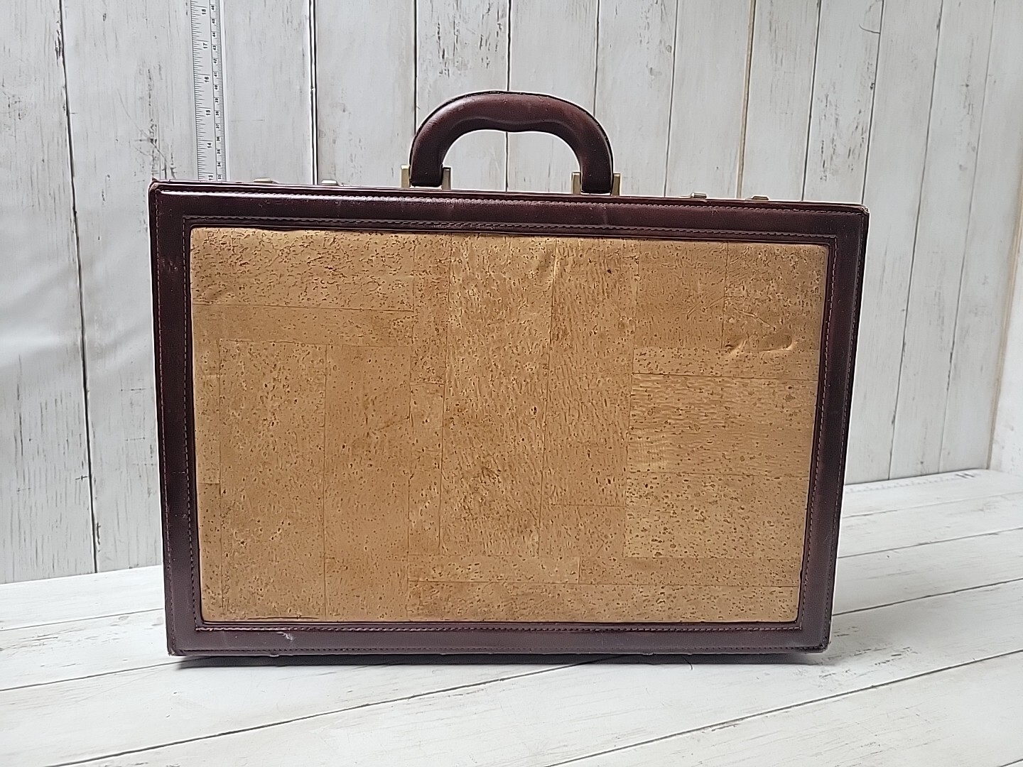 Vintage Pigskin Leather Briefcase Hard Case With Combination Lock Made In Spain