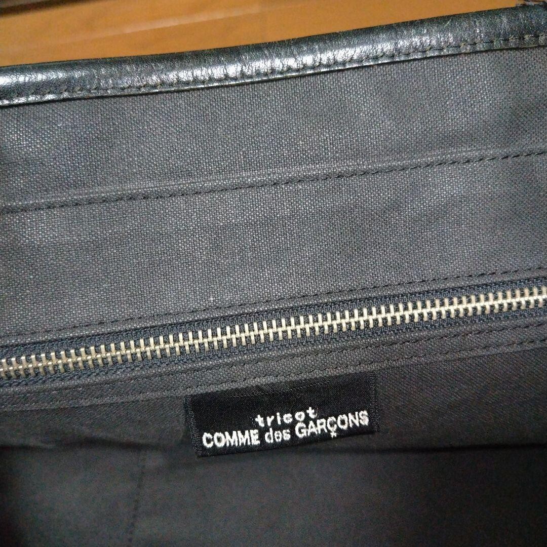tricot COMME des GARCONS Canvas Leather Tote Bag Black Men