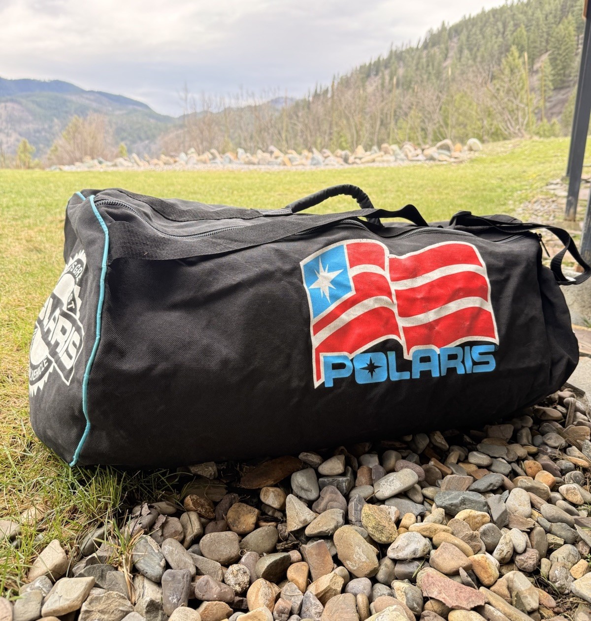 VTG Polaris Duffle Canvas Bag Snowmobile ATV Equipment Gym Carry Gear Bag