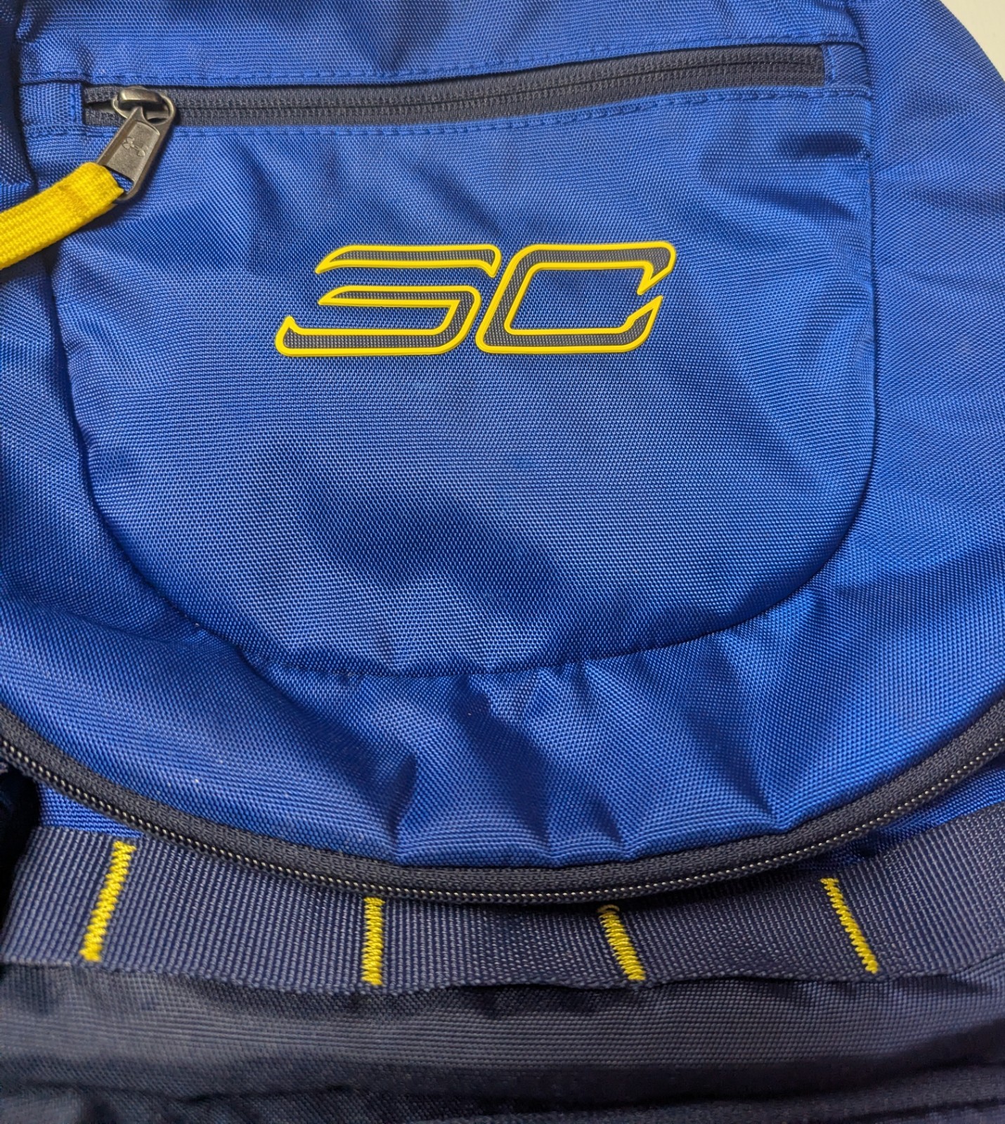 Under Armour Stephen Curry SC30 Backpack Blue Yellow Logo Laptop Compartment