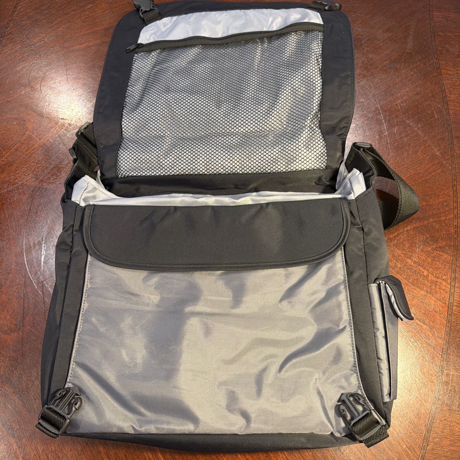 Travel Crossbody Laptop School Bag Black and Gray – See Description