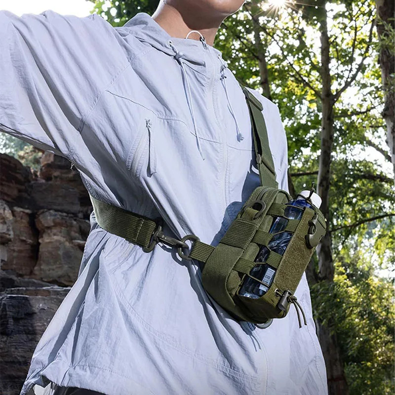 Multifunctional Tactical Chest Bag Men’s Outdoor Water Bottle Waist Bag Phone Cr