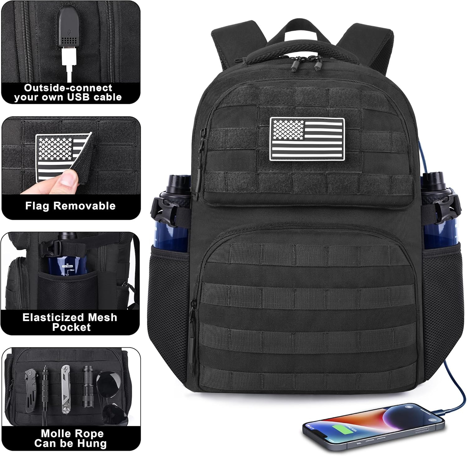 17-Inch Tactical Laptop Backpack with USB Charger – Flight Approved Carry-On