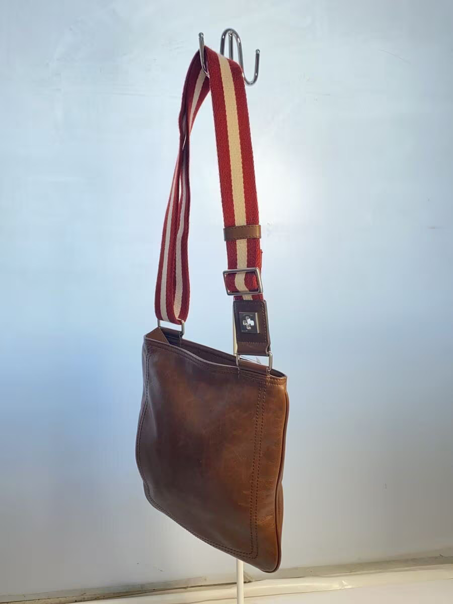 BALLY Shoulder Bag, Leather, Brown, Plain, Overall Scratches
