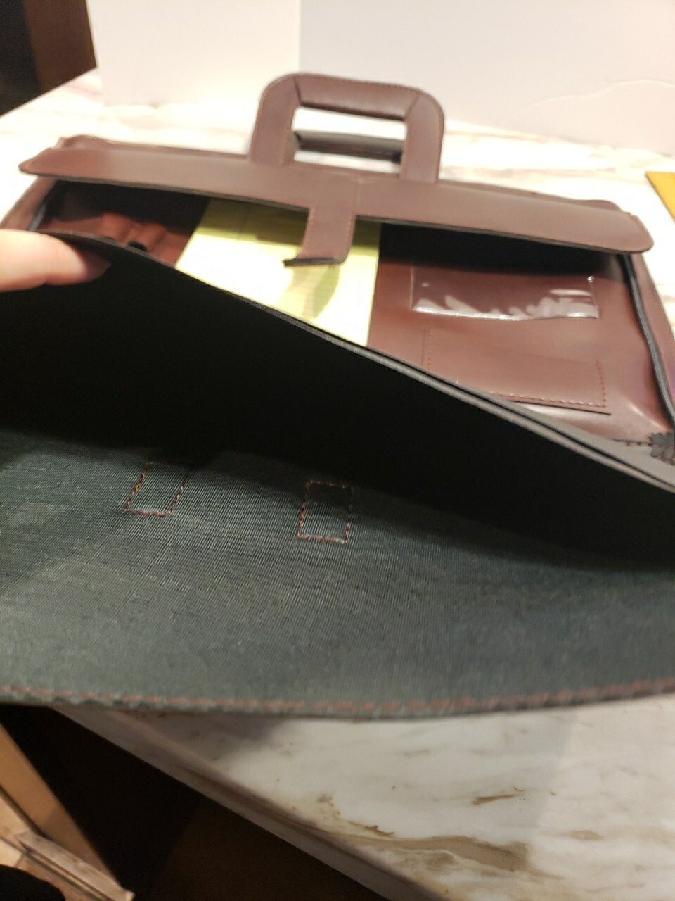Vintage MSA Leather Hinged Portfolio Brief Case Organizer