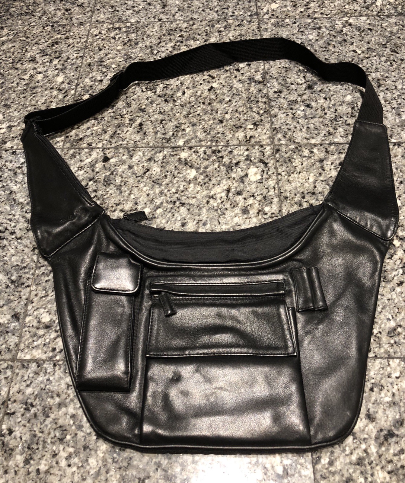 Lodis Los Angeles Black Leather Crossbody Bag