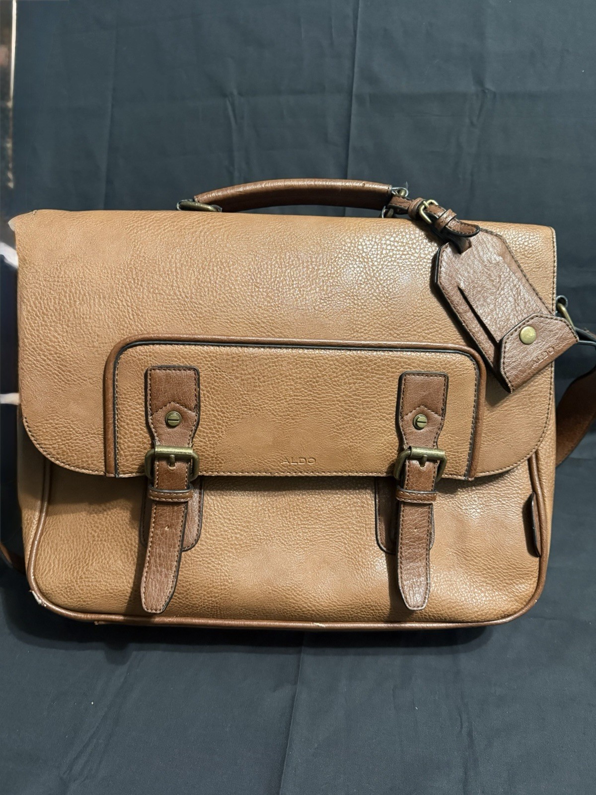 ALDO Brown Men’s Medium Messenger Bag Buckle Magnetic Closure Adjustable Strap