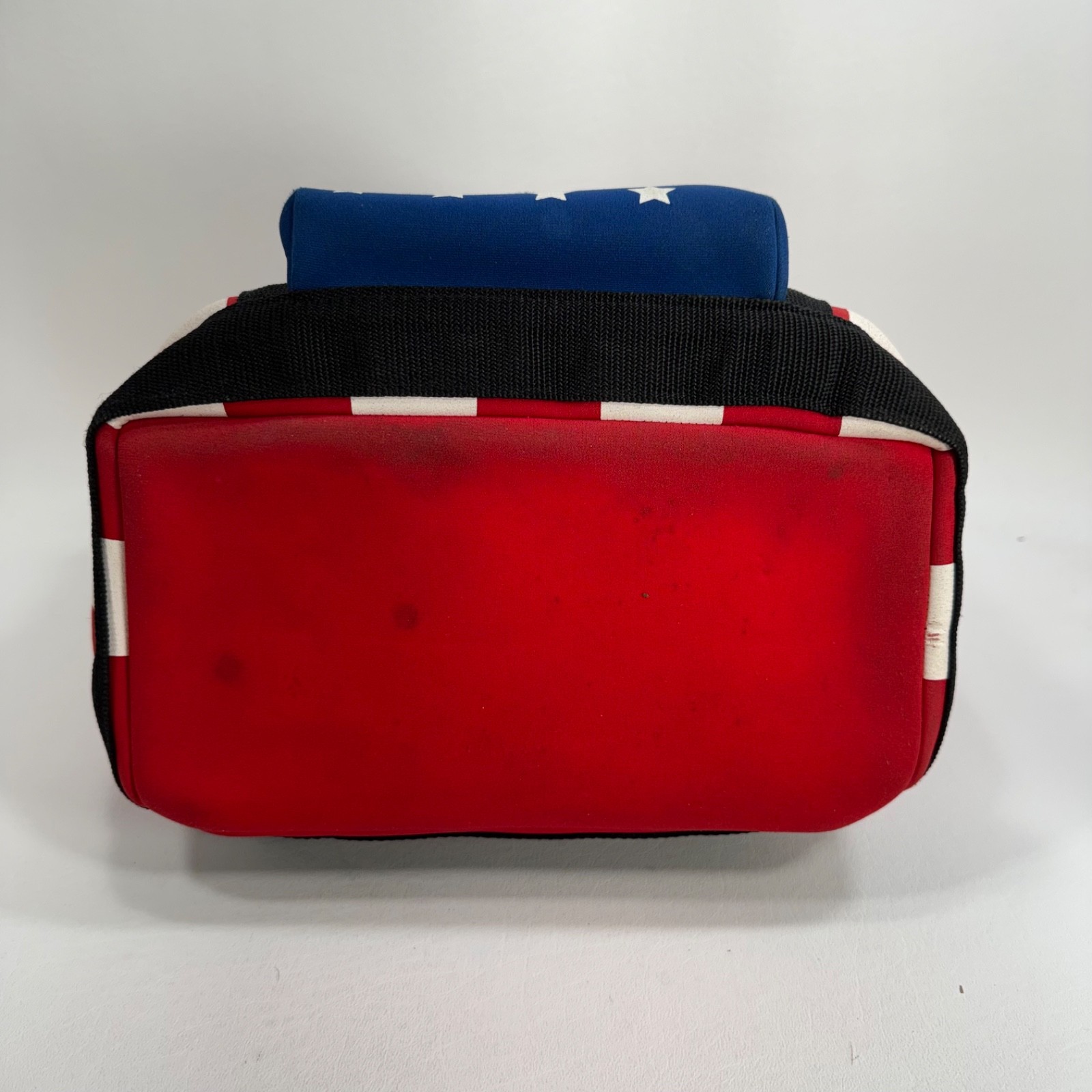 Vintage American Flag Print Backpack Red White Blue Neoprene Y2K 90s Bag