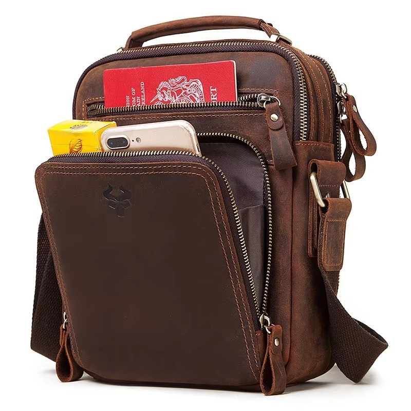 Men’s Leather Cross Bag Large Capacity
