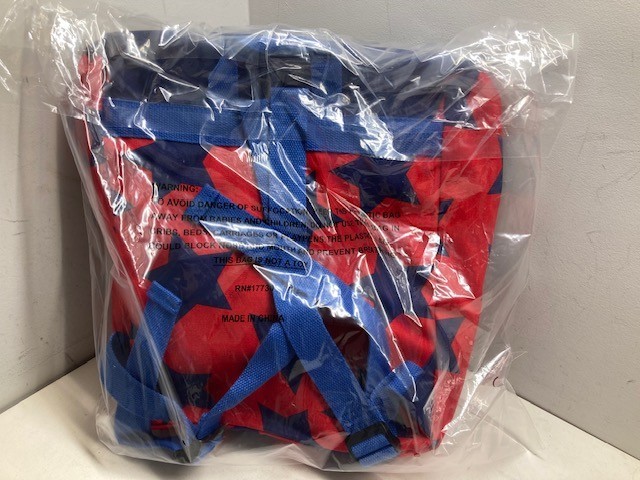 New Unisex Cat & Jack Blue Red Stars Backpack Drawstring & Flap Top 14.5X12X4.5″