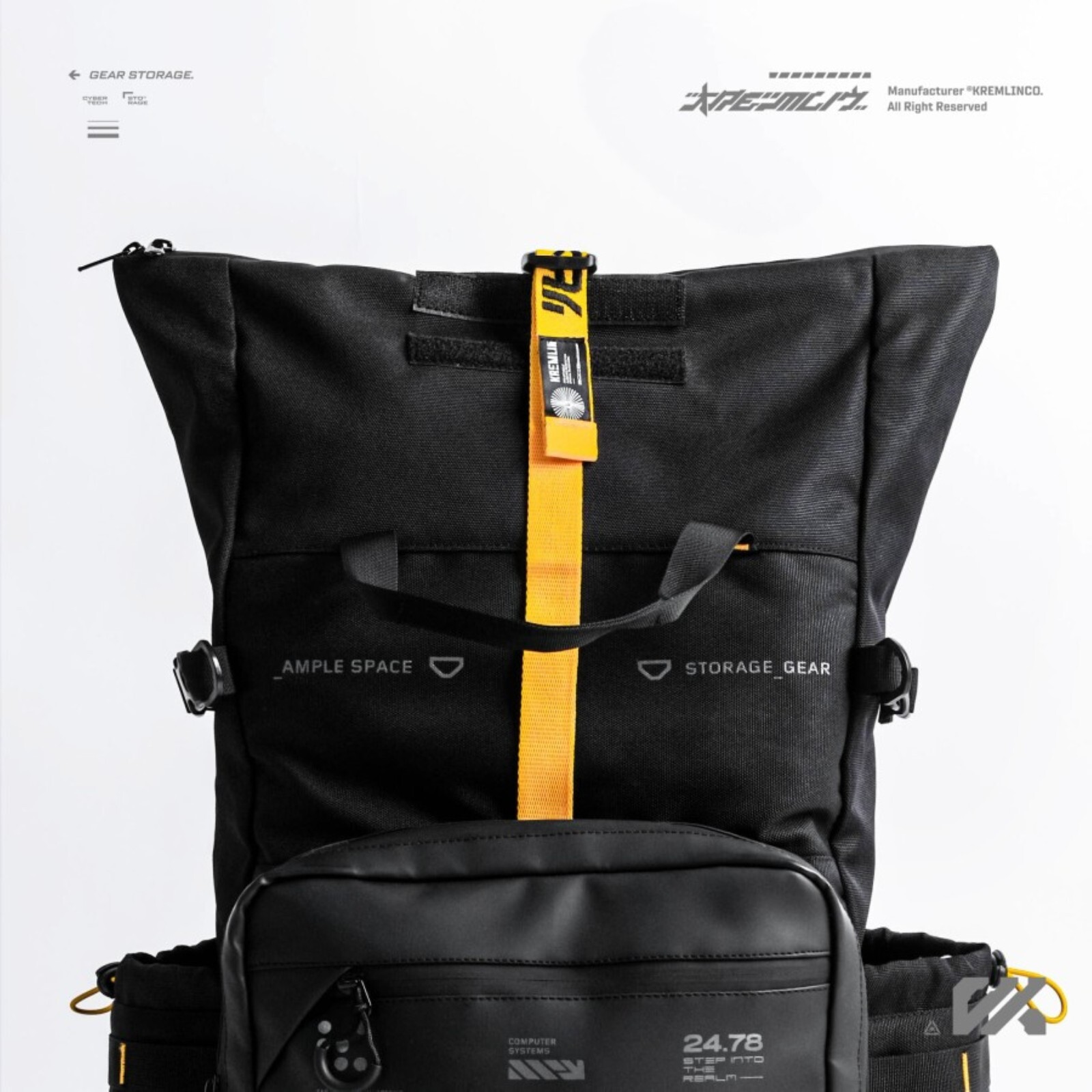Kremlin Revenant Black Backpack Carrier Futuristic Fullzip Backpack Crossbody