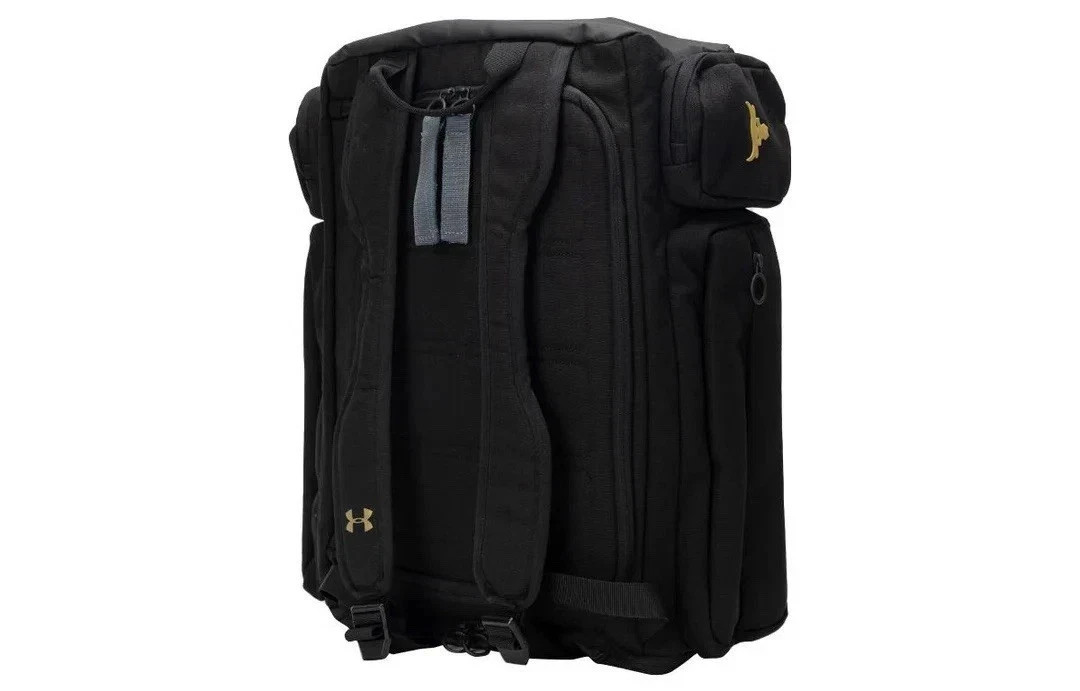 Under Armour UA Project Rock Duffle Backpack Bag Black & Gold Large