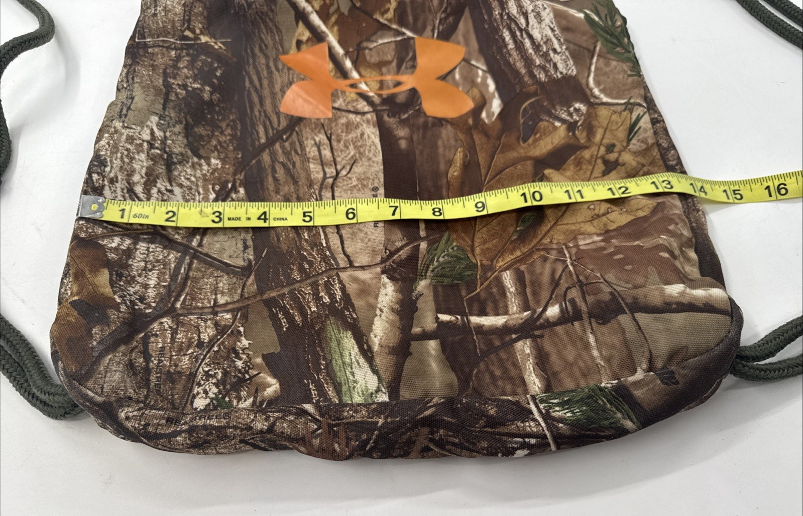 Under Armour Drawstring Realtree Camo Backpack Sack Bag Green Hunting 13×18