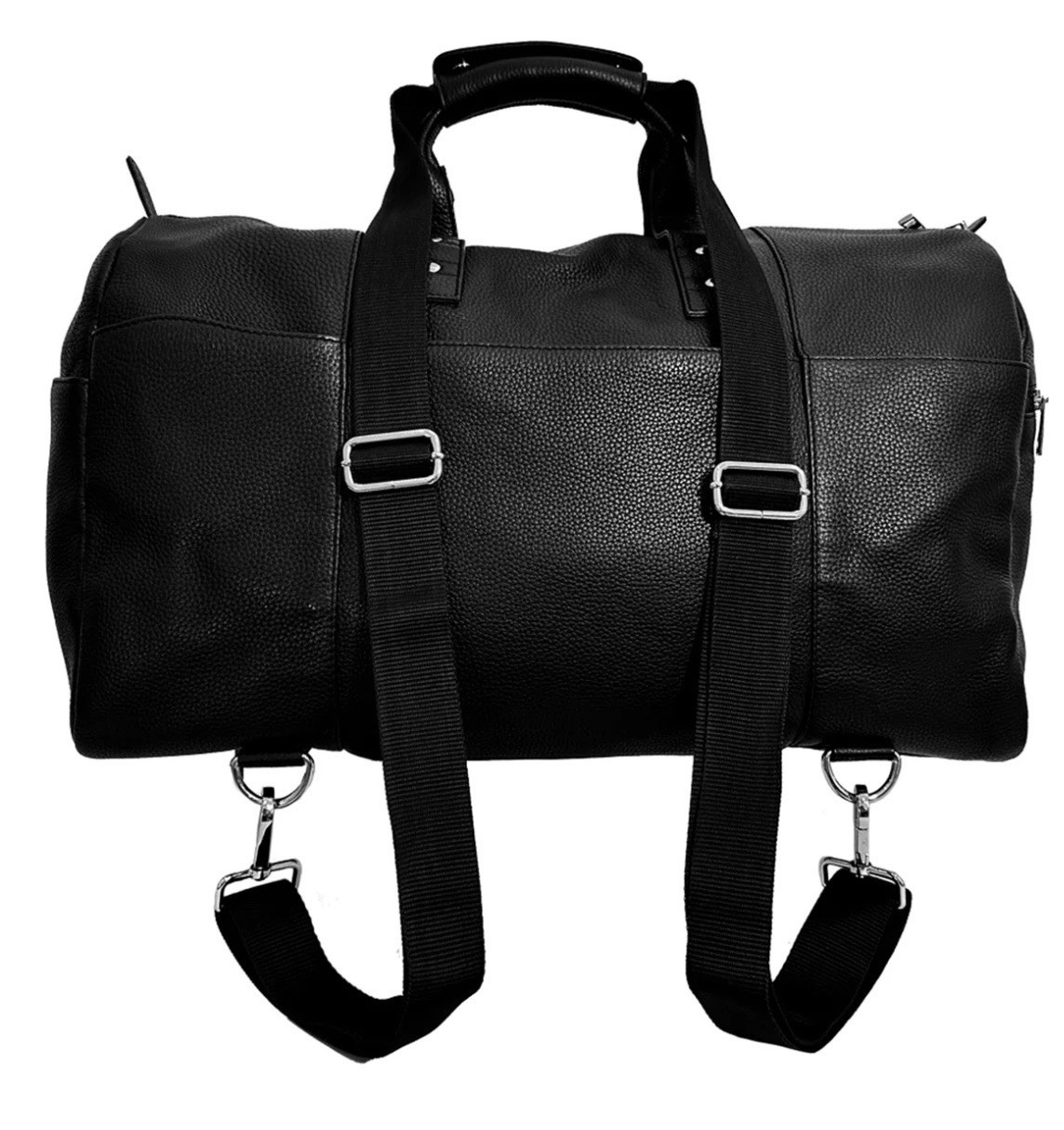 Kreya Archer Convertible Bag Black Pebbled Leather Duffel Backpack 3-in-1 Travel