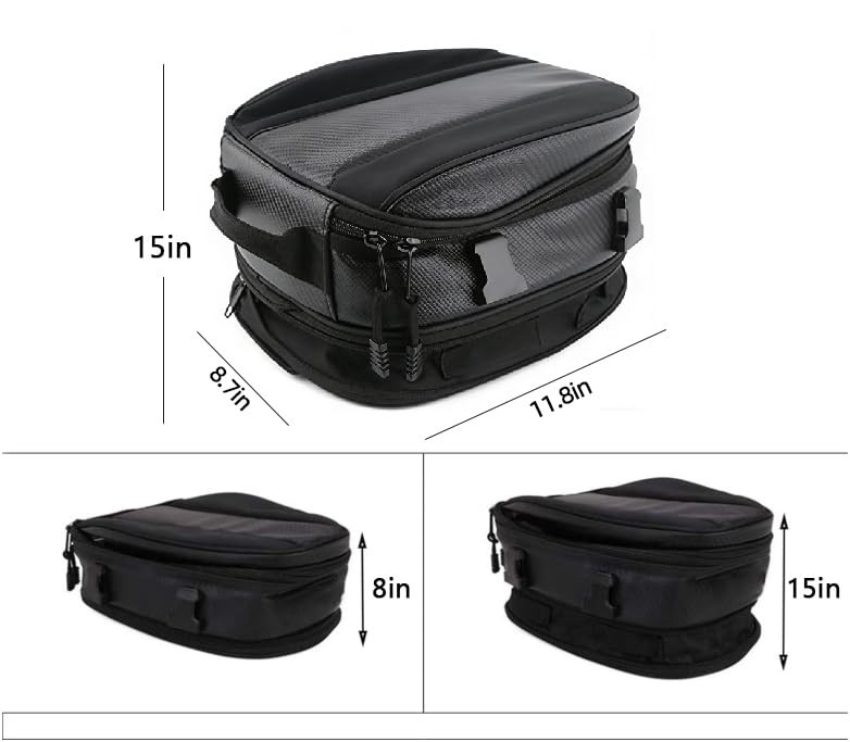 Motorcycle Tail Bag, Motorbike Saddlebags, Waterproof Rear Seat Bike Backpack…