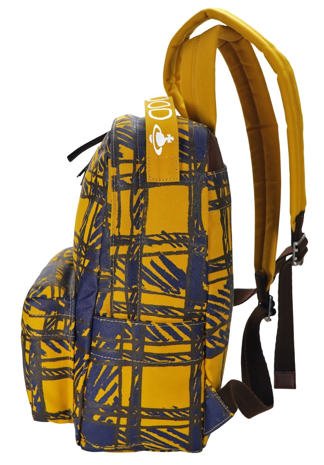 New VIVIENNE WESTWOOD MAN Yellow Blue Traditional School Coated Canvas Backpack