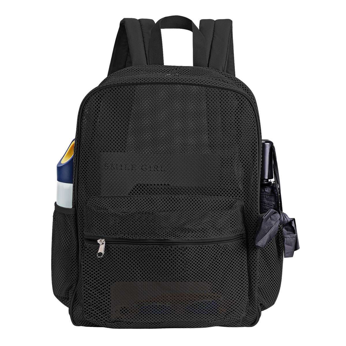 Clear Mesh Backpack Large See Through Laptop School Bag For Students Men Women