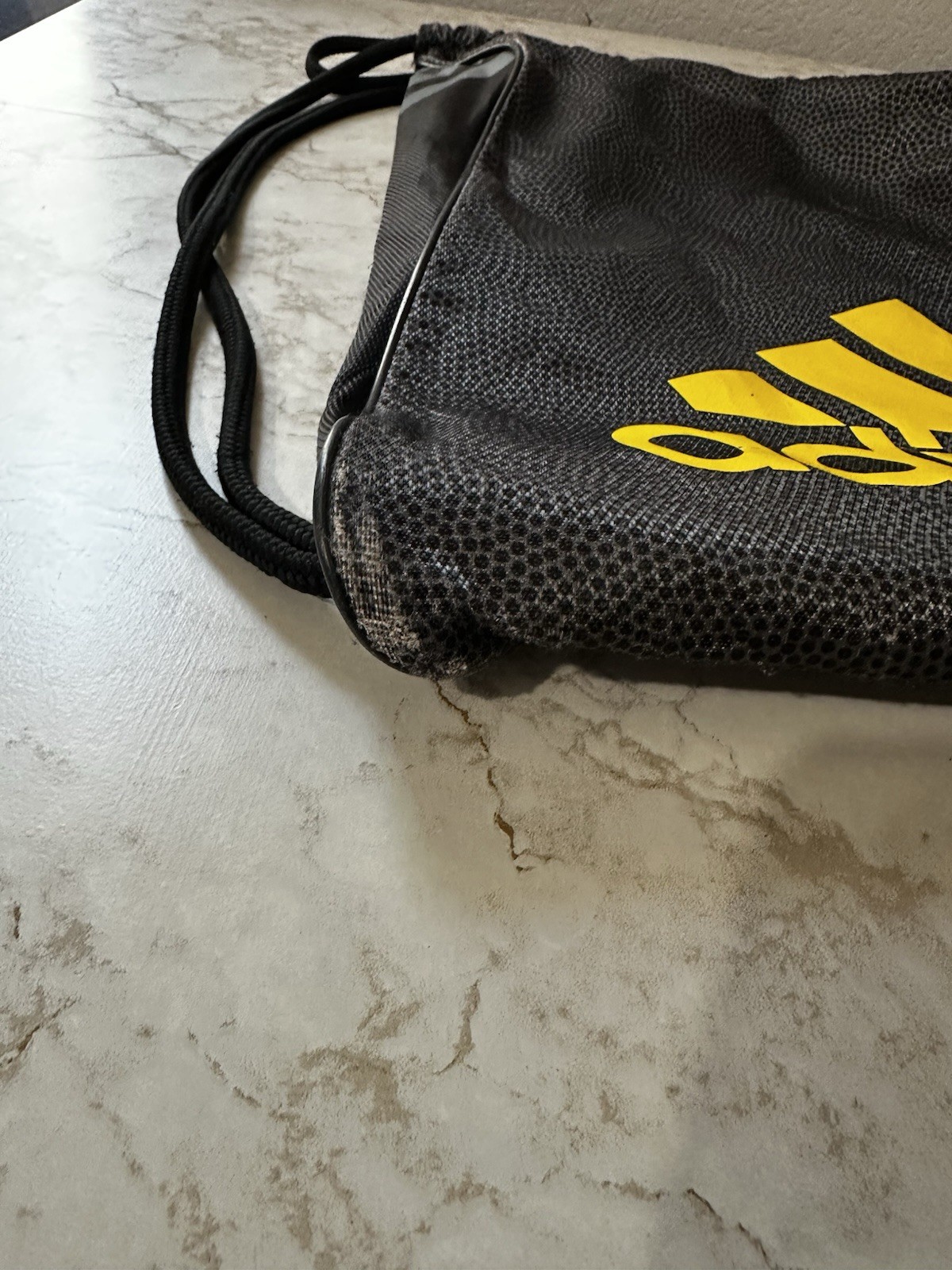 Adidas Black And Yellow Drawstring Backpack