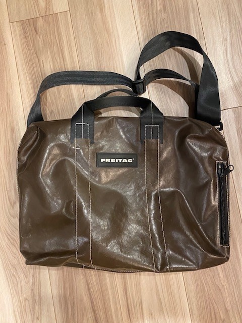 Used Freitag F77 BEN Messenger Laptop Bag Briefcase Brown H 28 x W 38 x D 10cm