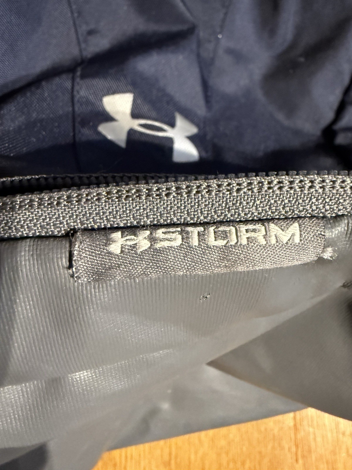 Under Armour Storm Backpack Navy Gray Viking Mascot Logo Water-Resistant OSFA