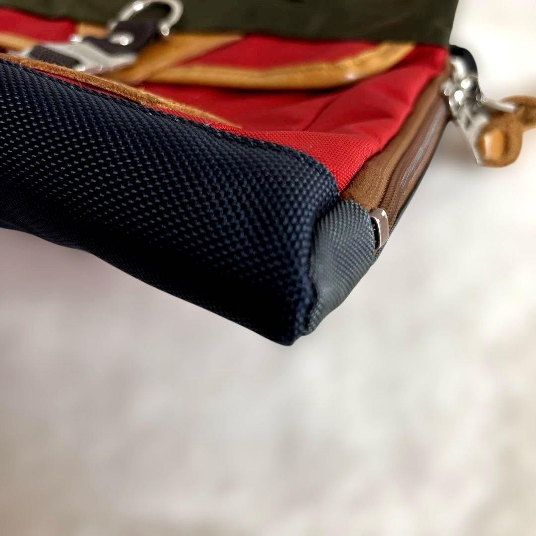 Master-piece Sacoche Shoulder Bag Red & Navy, Minimal Wear, 21cm x 28cm