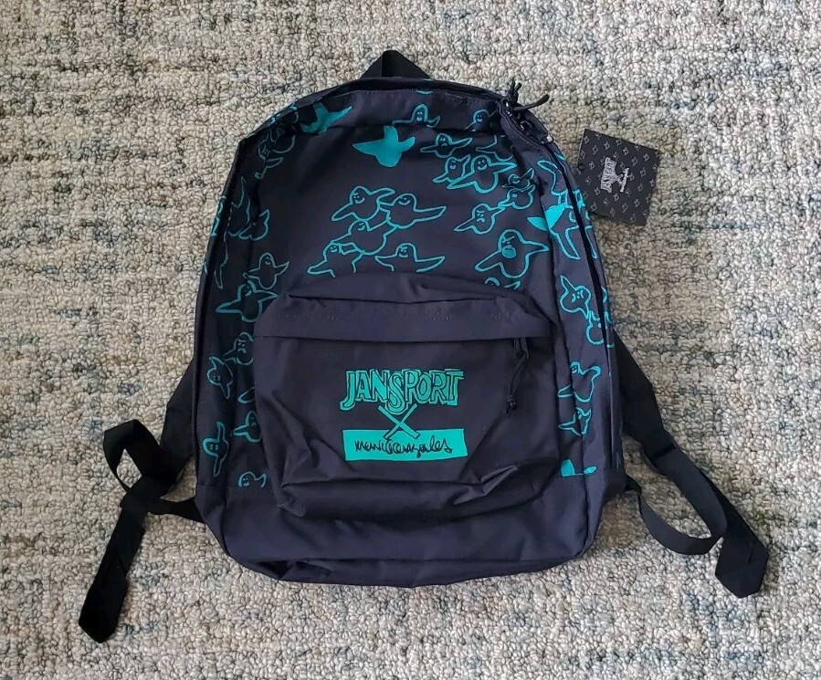 NEW 2018 JANSPORT x MARK GONZALES SMILEY GHOST GROUP HUG GONZ AQUA BACKPACK