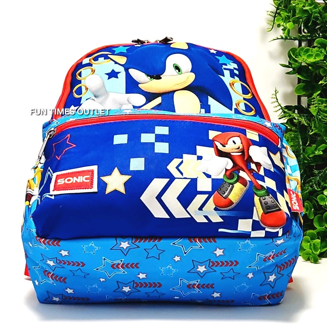 Sonic The Hedgehog 13″ Backpack Deluxe Gamer Carry All Travel Bag Book Bag SEGA