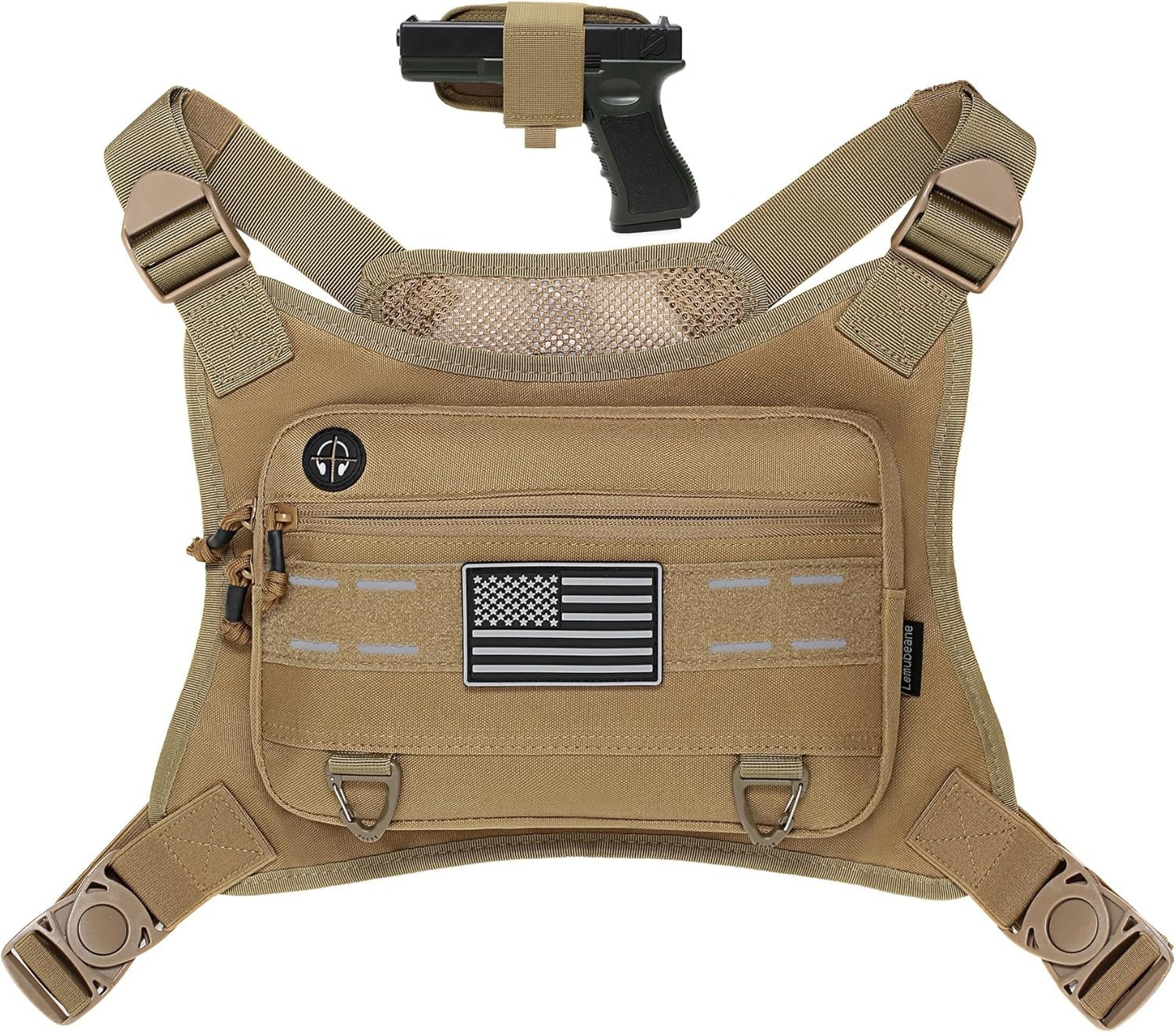 Sports Chest Pack Men Front Chest Bag Fits Most Pistols Chest Pouch Harness
