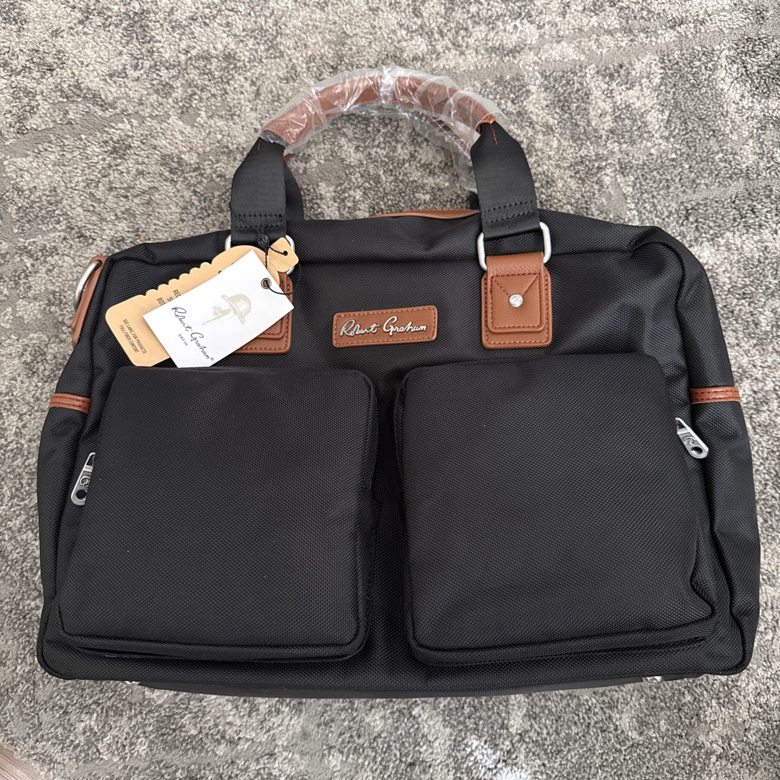 Robert Graham JetSetter Messenger Bag Black NWT 15″ Length x 11″ high x 6″ wide