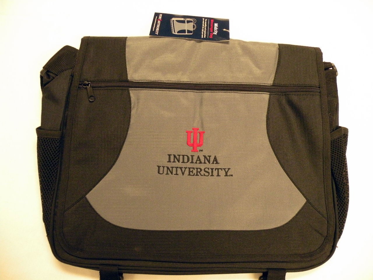 IU Port Authority Midcity Messenger Bag-Black & Grey Office or College Student