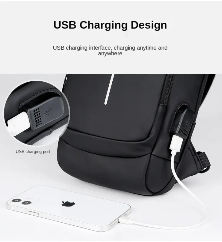 New Brand Designer Men Crossbody Bag PU Leather Classic Anti-Theft Shoulder Bag