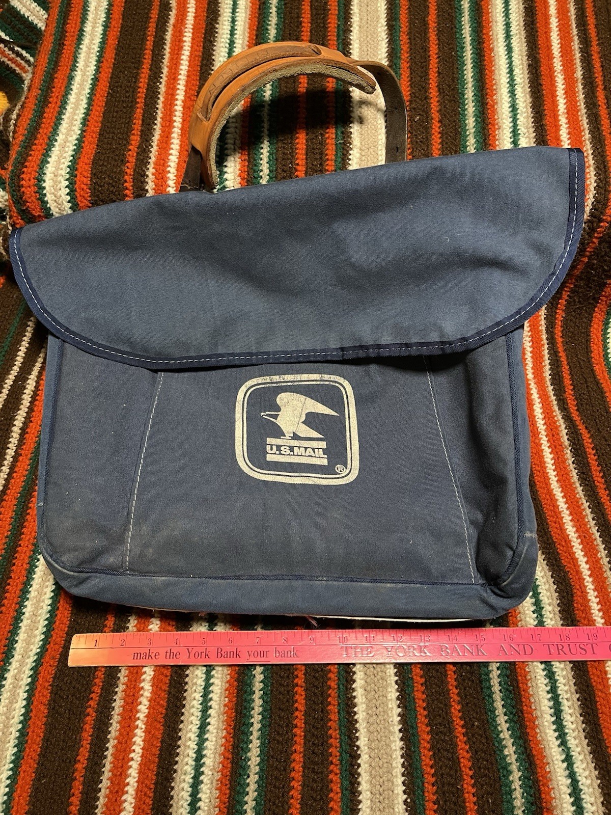 U.S. Mail Carriers Bag VTG Post Office Distressed Canvas Leather Strap Hipster