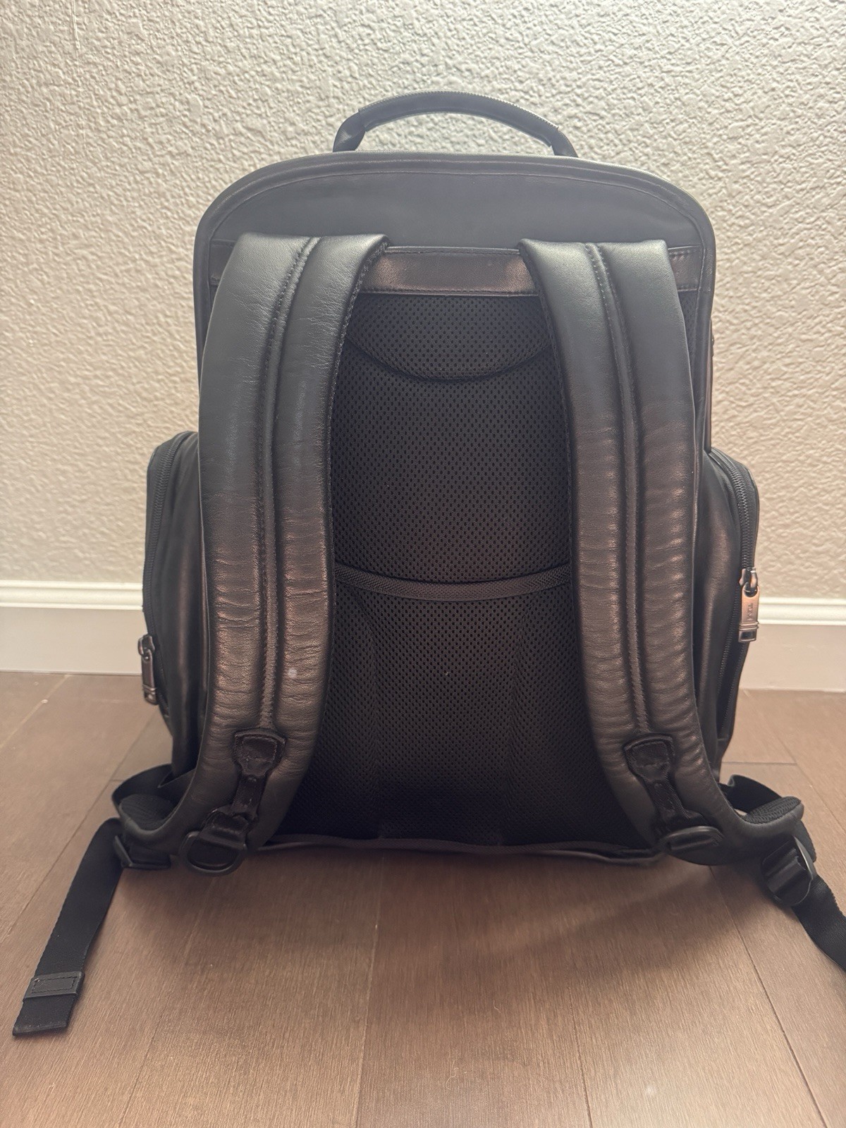 TUMI Alpha 3 Genuine Leather Brief Pack Black- Laptop- Business- Travel-Backpack