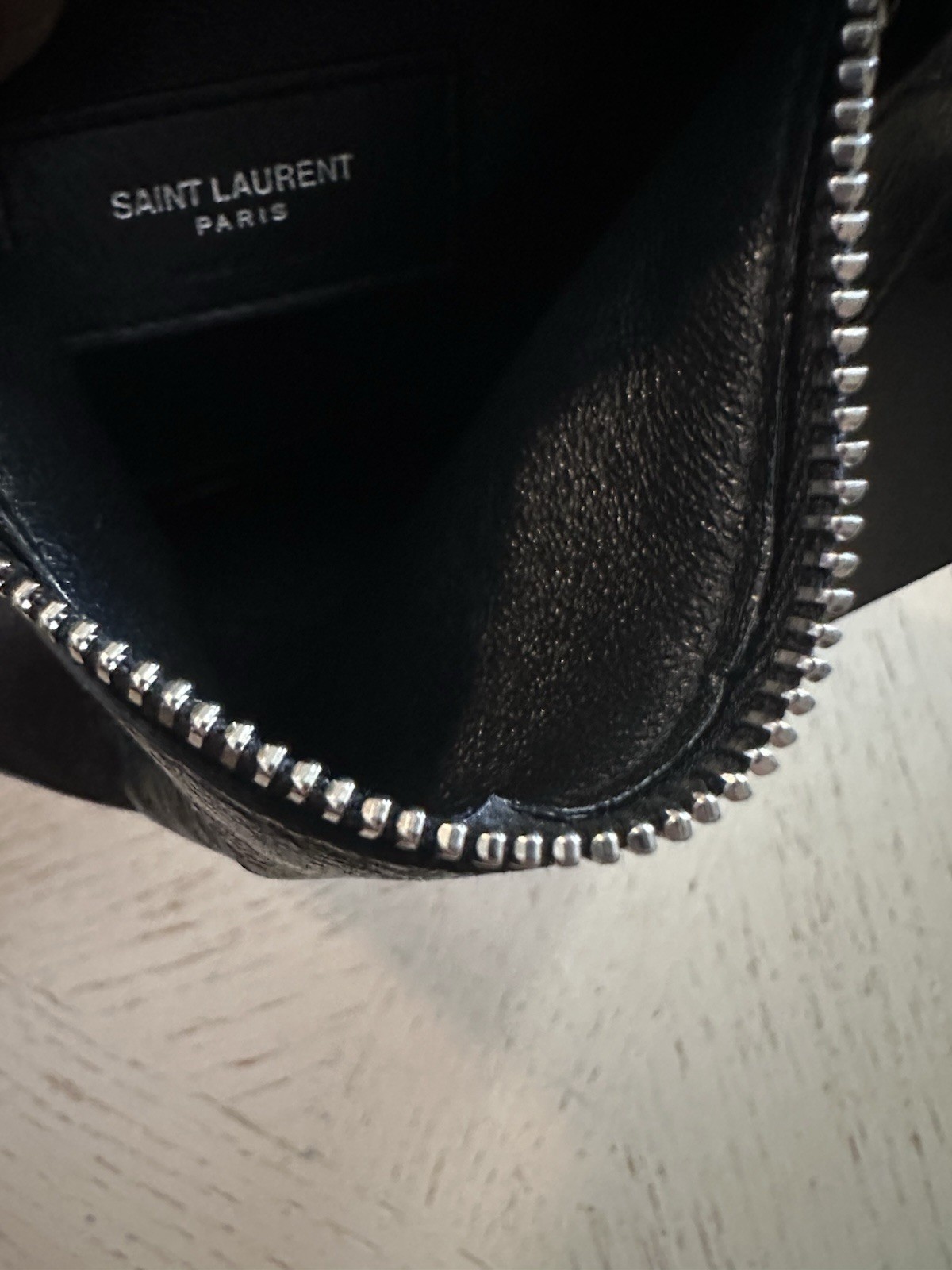 New Saint Laurent SID flat crossbody bag in antiqued lambskin Black 581697