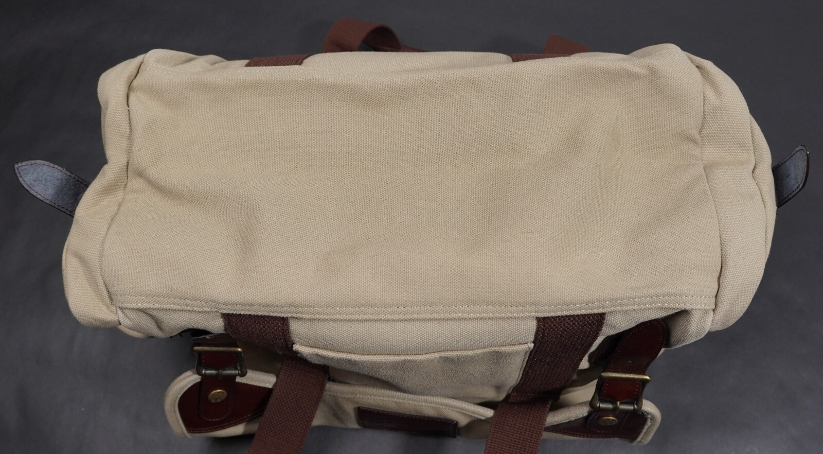 Winchester briefcase carryall gearbag leather canvas brass 17.5×11.5×8.5″