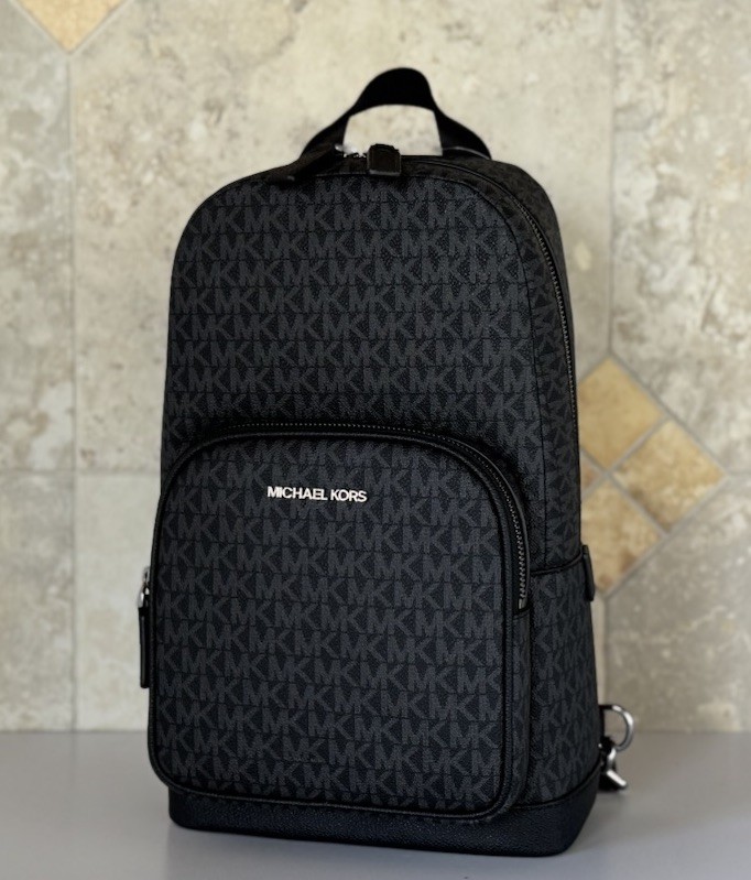MICHAEL KORS COOPER COMMUTER SLING PACK BACKPACK MK BLACK