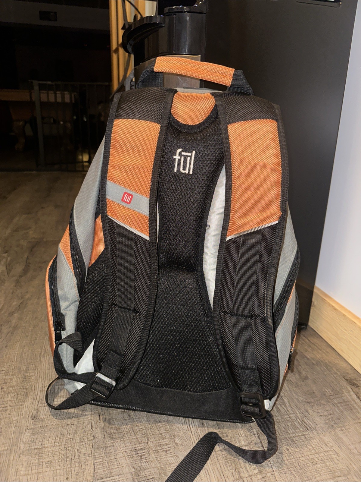FULOrange and Gray Unixex Backpac Clean Nice Skateborad Two Strap