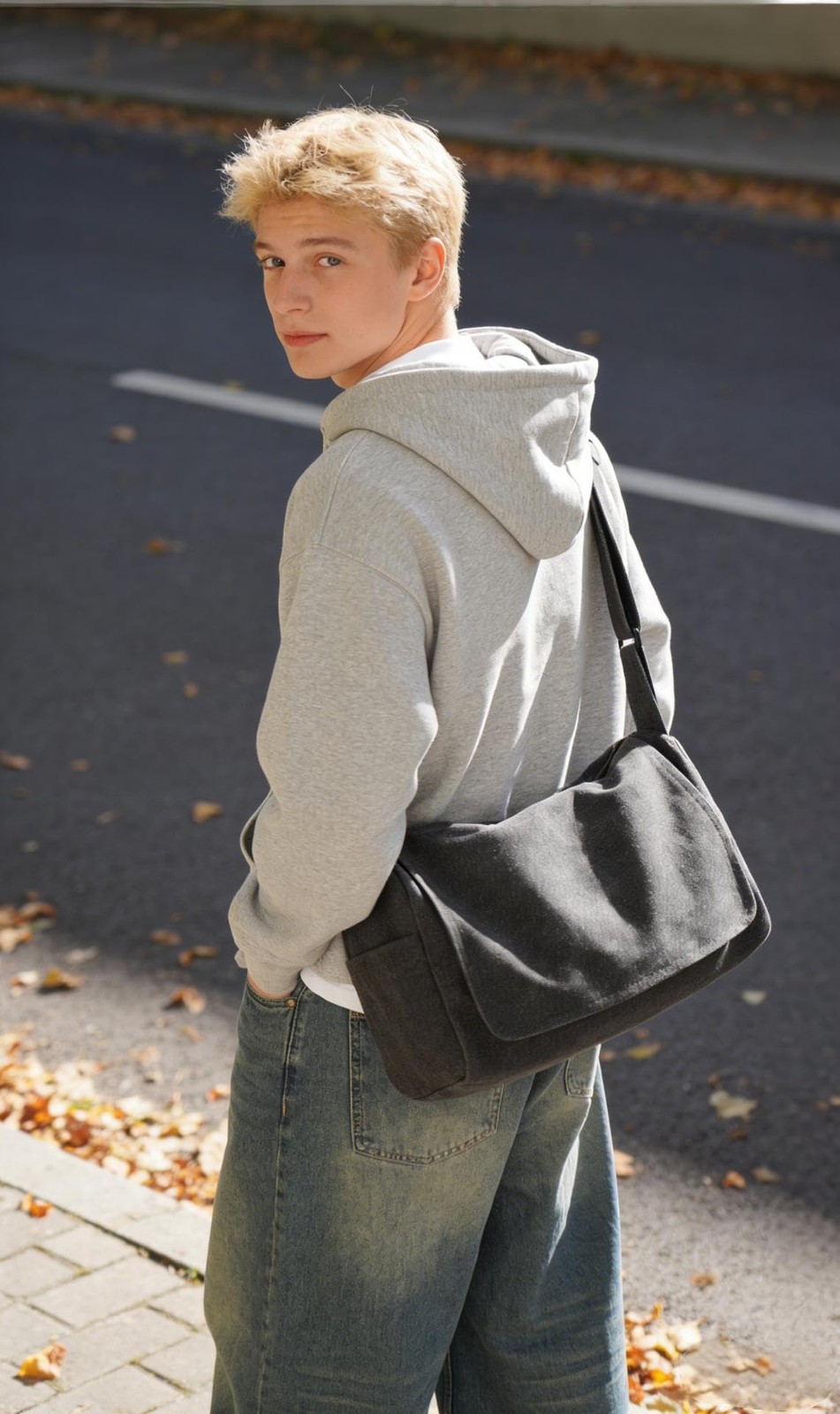 Vintage Canvas Messenger Bag for Men & , Large Crossbody Shoulder Bag Leisure…