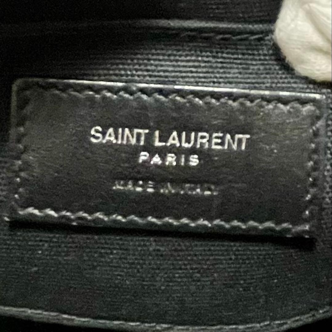 Saint Laurent Paris Camp Camera Canvas Leather Shoulder Bag Green Black 18cm