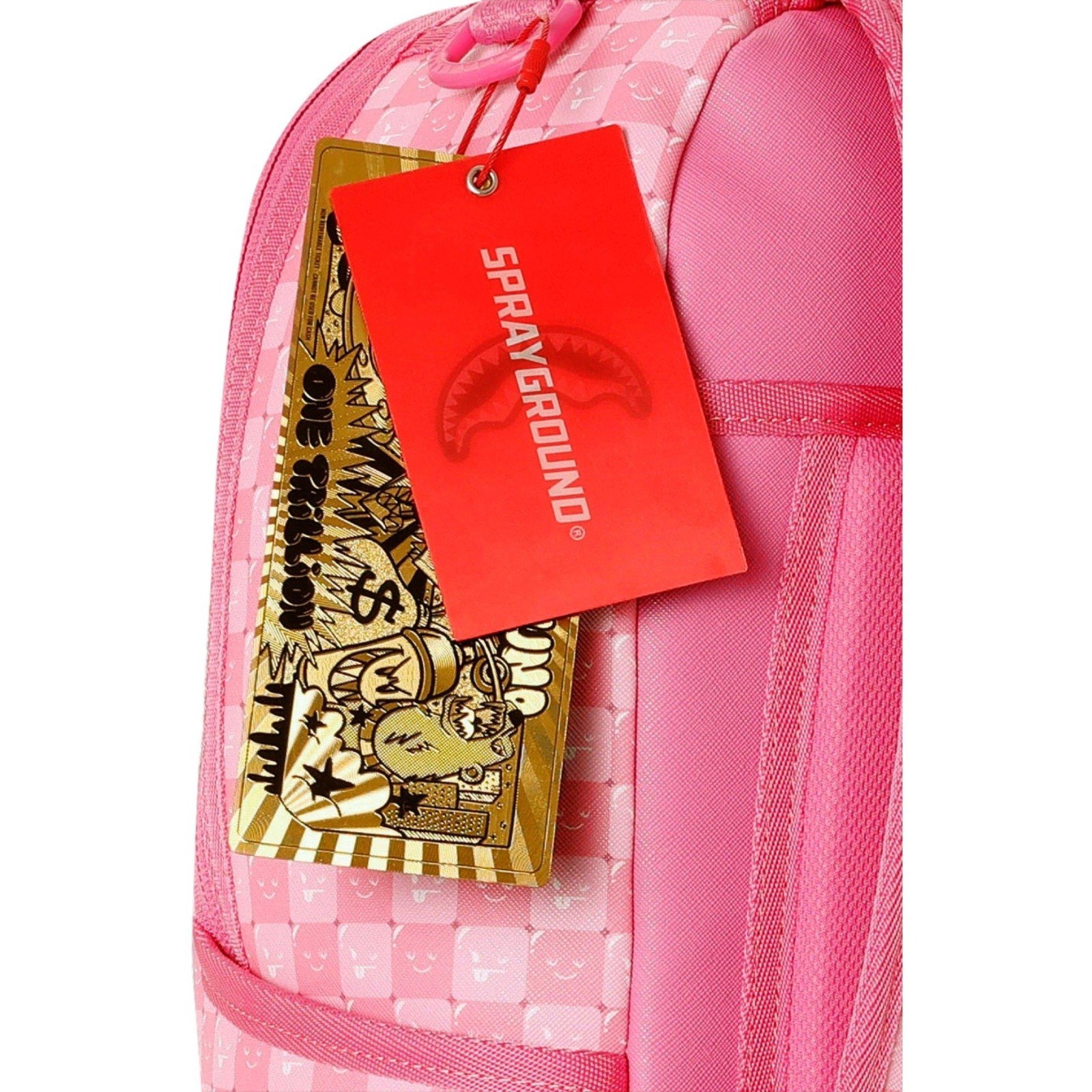 Sprayground Pink Check Faces Backpack🔥New Bookbag Large School Travel Bag
