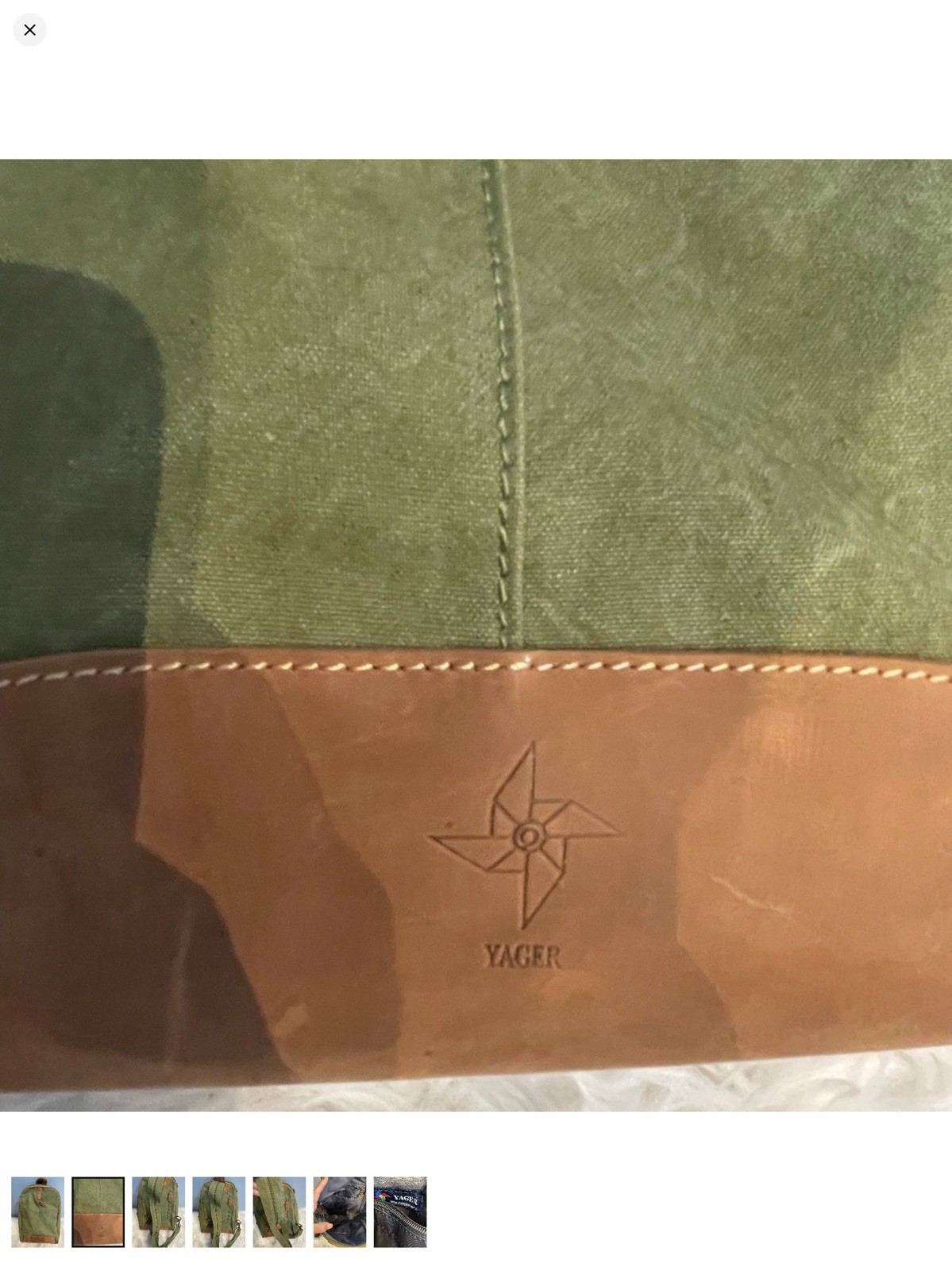Vintage Yager Taiwan Green Brown Suede Multi Way Sling Backpack Crossbody Bag