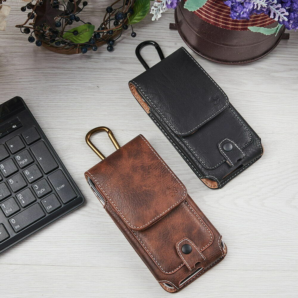 Cell Phone Case Pouch Holster w/ Belt Loop Metal Clip for Universal Smartphones