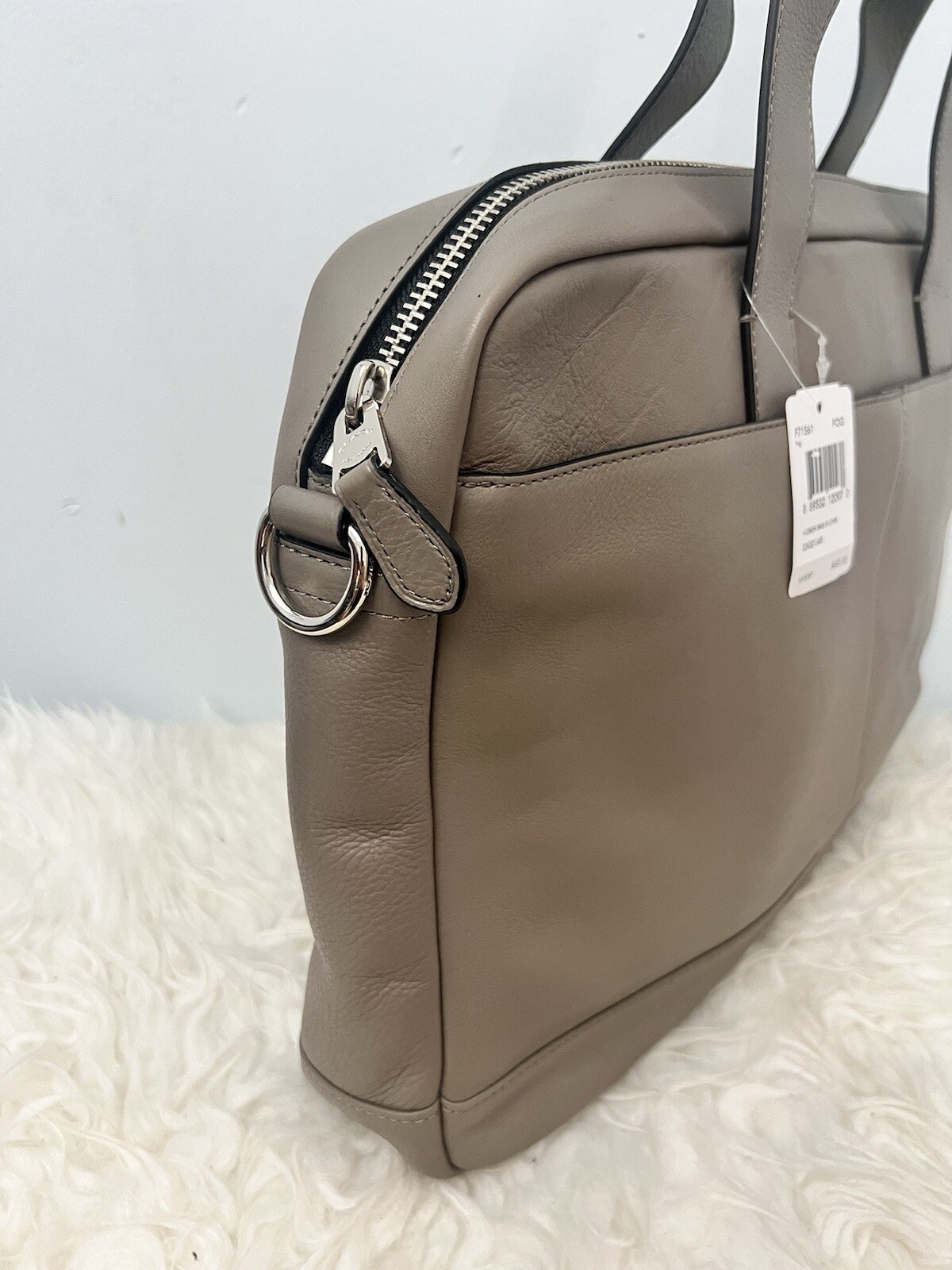 Coach Mens Hudson Surplus Green Smooth Leather Briefcase Bag F71561