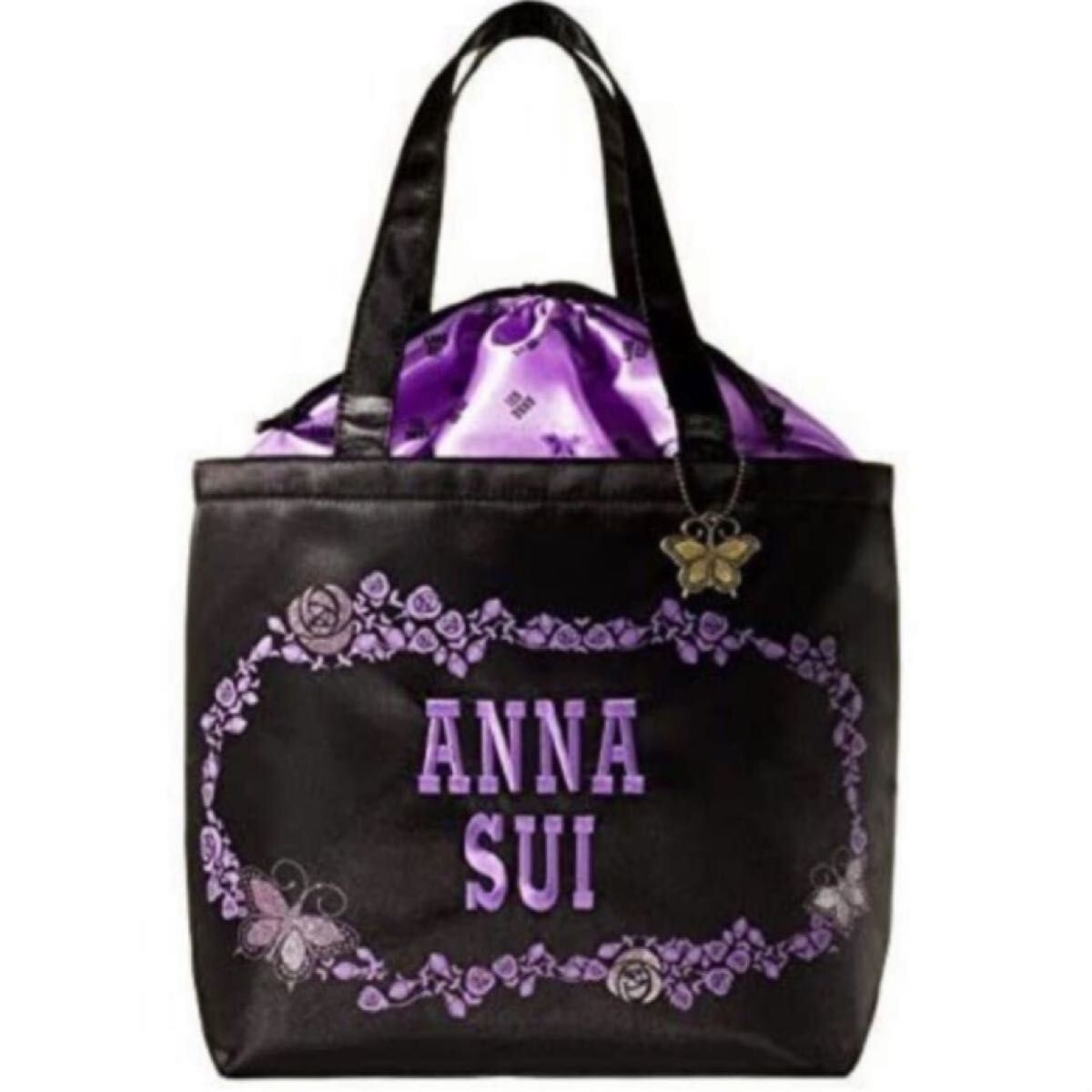 ANNA SUI Anna Sui special big drawstring tote bag butterfly charm H29cm x W40cm