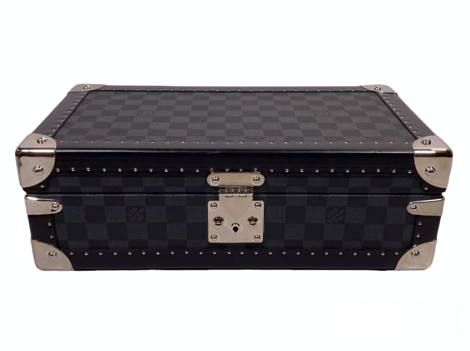 Louis Vuitton 8 Watch Case Damier Graphite Black N48226 NEW Retail $7450