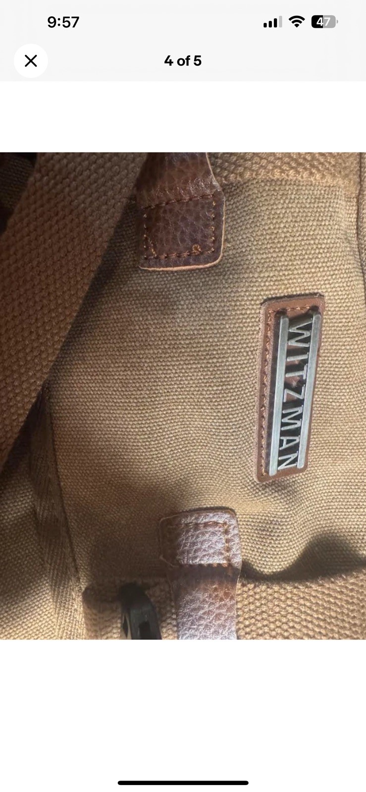 Witzman Canvas Backpack Travel Rucksack Multi Pocket Large Capacity Brown