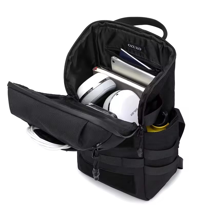 Ozuko Casual Men USB Charge Waterproof Oxford Crossbody Sling Travel Chest Bag
