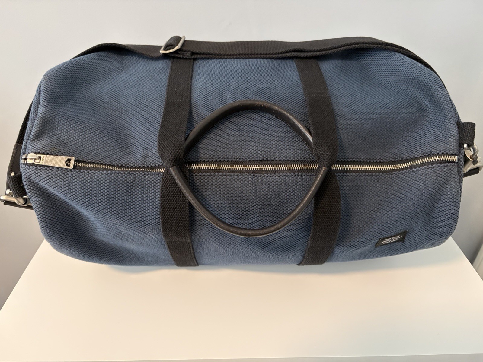 RARE Jack Spade Warren Street Weekender Bag | Navy | Canvas & Leather