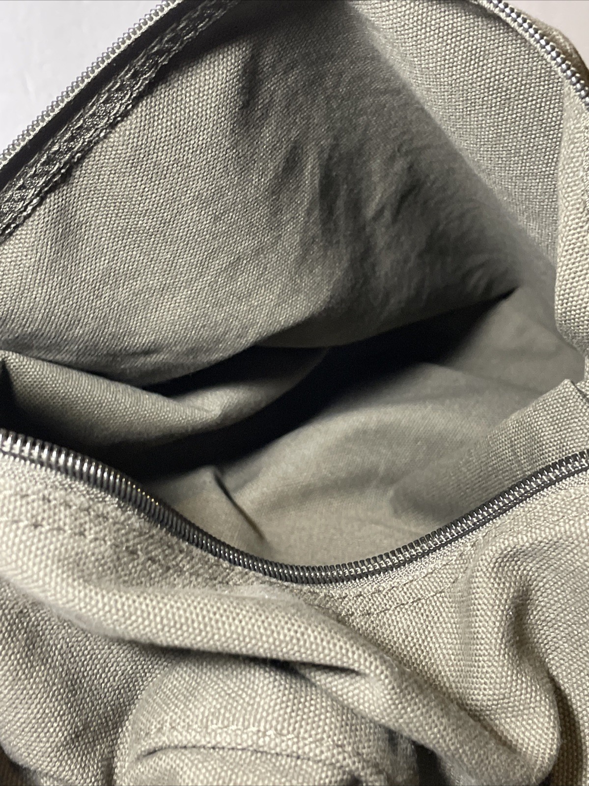 Authentic Pigment Cinch Sack 100 % Cotton Canvas Green Gray 15 X 17”