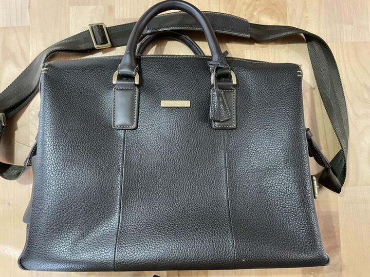 Brooks Brothers Business bag Men’s Dark Brown vintage old 34×41×13cm damage